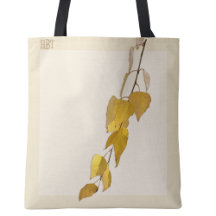 Elegantes Golden-Birkenblatt-Monogramm-Weihnachtsg