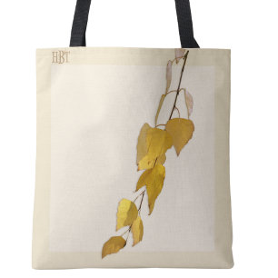 Elegantes Golden-Birkenblatt-Monogramm-Weihnachtsg