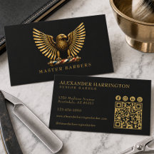 Elegantes Golden Eagle-Barber Shop-Logo für Friseu