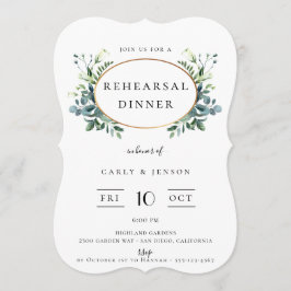 Elegantes Golden Frame Probe Abendessen Einladung