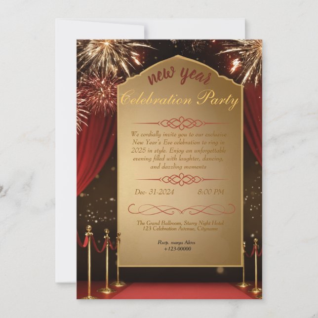 Elegantes Golden Gates Neujahr Einladungs-Party Einladung (Vorderseite)