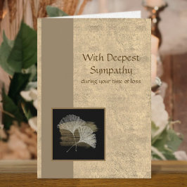 Elegantes Golden Ginkgo Deepest Business Beileid Karte