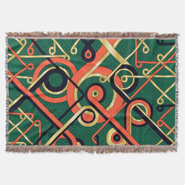Elegantes Golden & Green Art Deco Geometrische Dec Decke (Vorderseite)