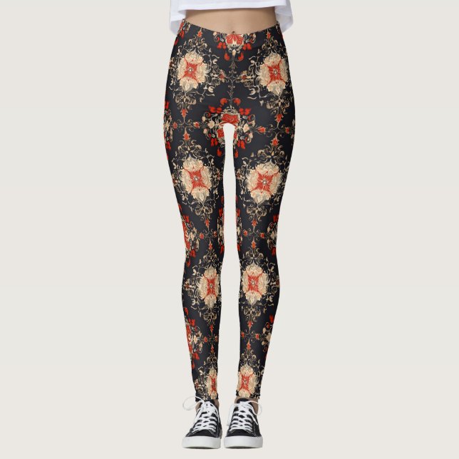 Elegantes Golden Persian Muster Leggings (Vorderseite)