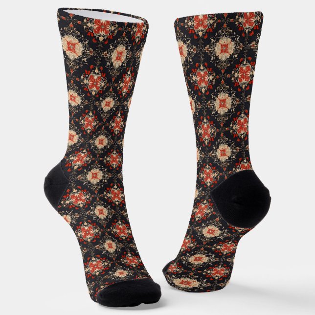 Elegantes Golden Persian Muster Socken (Gewinkelt)