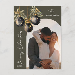 Elegantes Golden Schwarzes Foto Feiertagspostkarte