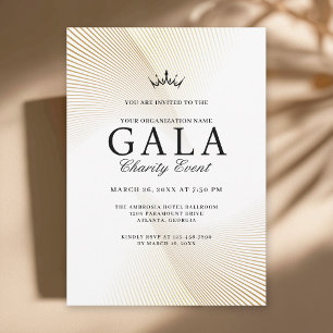 Elegantes Golden und White Gala Wohltätigkeit Even Einladung