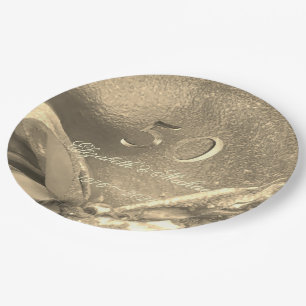 Elegantes Golden Wedding 50-jähriges Party Pappteller