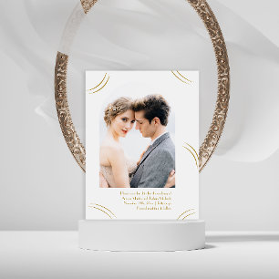 Elegantes Golden Wisps-Foto Hochzeit Sichern Sie d Postkarte