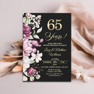 Elegantes goldenes 65. Hochzeitstag-Jubiläum Einladung