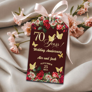 Elegantes goldenes 70. Hochzeitsjubiläum Geschenkanhänger
