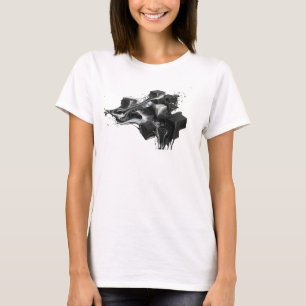 Elegantes goldenes abstraktes Würfelmuster T-Shirt
