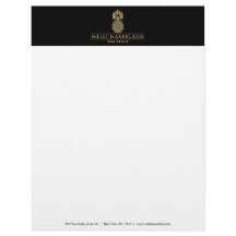 Elegantes Goldenes Ananas-Logo auf Schwarz