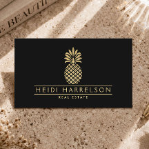 Elegantes Goldenes Ananas-Logo auf Schwarz