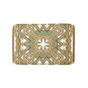 Elegantes goldenes Barock, Zierdesign. Badematte