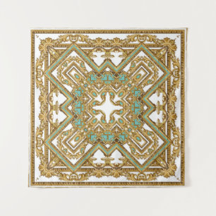 Elegantes goldenes Barock, Zierdesign. Wandteppich