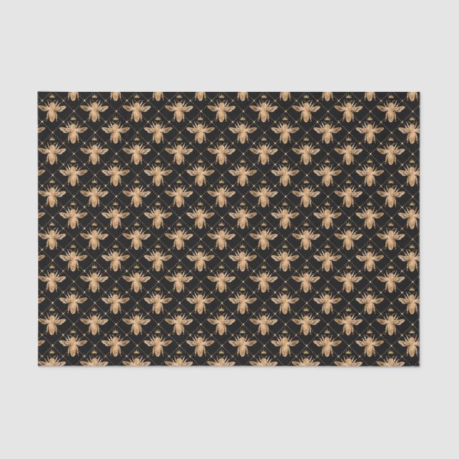 elegantes goldenes Bienengeflecht Seidenpapier (Vorderseite)