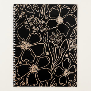Elegantes goldenes Blume-Muster Planer