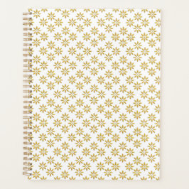 Elegantes goldenes Blume-Muster weiß Planer