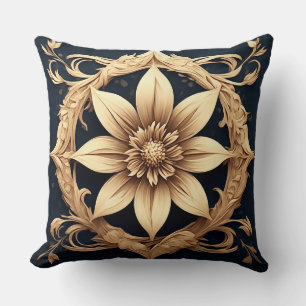 Elegantes goldenes Blumendesign Kissen