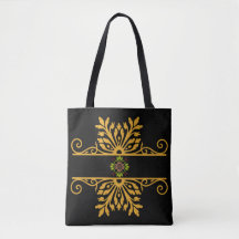 Elegantes goldenes Blumenornament im Barockstil
