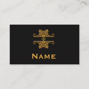 Elegantes goldenes Blumenornament im Barockstil Visitenkarte