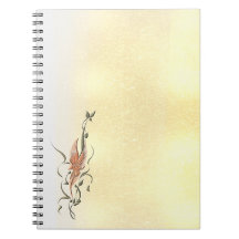 Elegantes goldenes Blumenranken-Spiral-Foto-Notizb