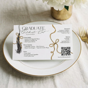 Elegantes goldenes Bogen- und Quasten-Menü für die Flyer