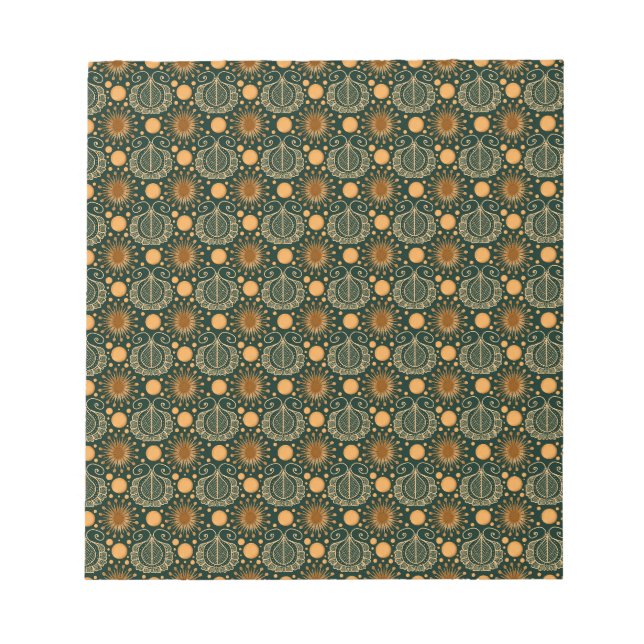 Elegantes goldenes Boho-Ornamentmuster  Notizblock (Vorderseite)
