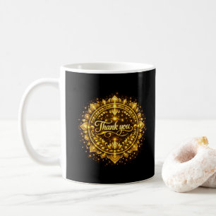 Elegantes goldenes "Danke"-Mandala-Design mit Luxu Kaffeetasse
