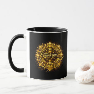 Elegantes goldenes "Danke"-Mandala-Design mit Luxu Tasse