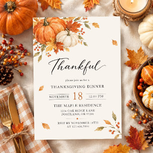 Elegantes goldenes Dankeschön-Herbst-Thanksgiving- Einladung