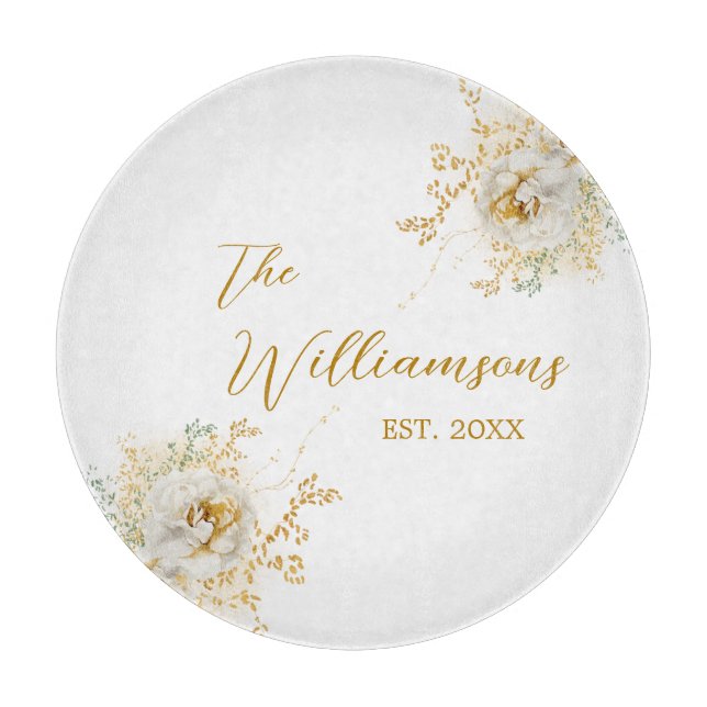 Elegantes goldenes Drehbuch - benutzerdefiniertes  Schneidebrett (Vorderseite)