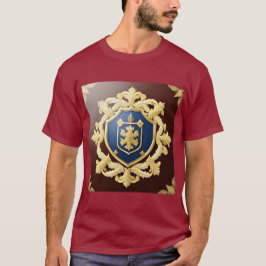 Elegantes goldenes Emblem mit Verziertem Schild T-Shirt