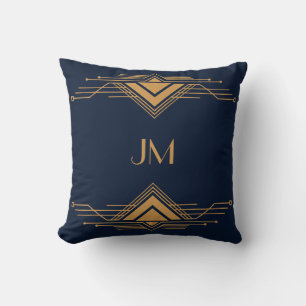Elegantes goldenes geometrisches Art Deco Design Kissen