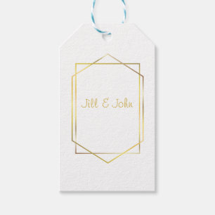 Elegantes goldenes geometrisches Hochzeitsgeschenk Geschenkanhänger
