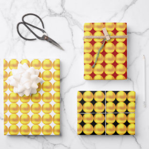 Elegantes goldenes Geschenkpapier Flachblatt-Set a Set
