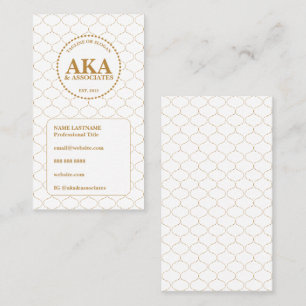 Elegantes goldenes Gitter Business 3-Buchstaben-Mo Visitenkarte