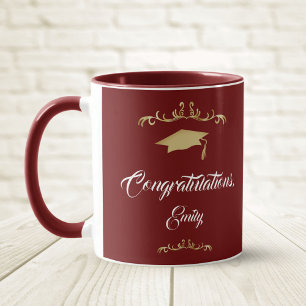 Elegantes goldenes Glückwunsch-Ornament zum Abschl Tasse