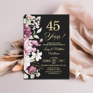 Elegantes goldenes Hochzeitsjubiläum zum 45. Einladung