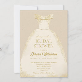 Elegantes goldenes Hochzeitskleid Brautkleid Braut Einladung