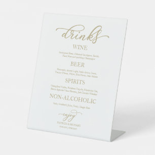 Elegantes goldenes Hochzeitstisch-Schild Minimalis Sockelschild