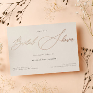 Elegantes goldenes Kalligrafie-Skript Brautparty Folieneinladung