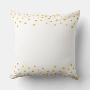 Elegantes goldenes Konfetti auf Weiß Kissen