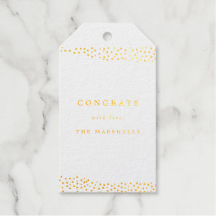 Elegantes goldenes Konfetti Geschenkanhänger