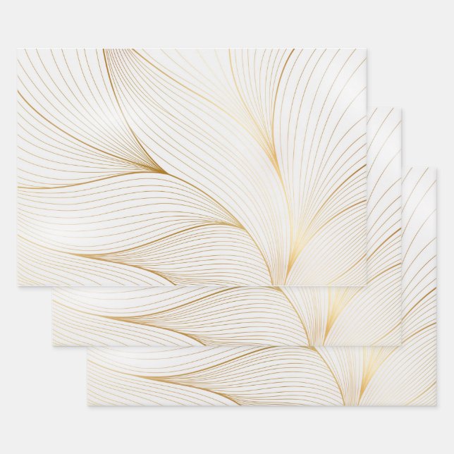 Elegantes, goldenes Muster Geschenkpapier Set (Set)