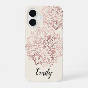 Elegantes goldenes Natur-Mandala-iPhone-Case für s iPhone 16 Hülle