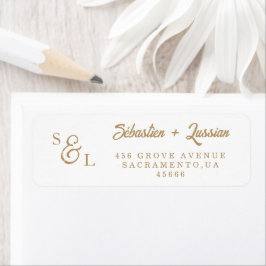 Elegantes goldenes Schriftmonogramm Rücksendeadres