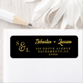 Elegantes goldenes Schriftmonogramm Rücksendeadres