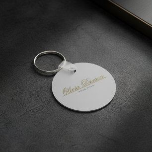 Elegantes goldenes Skript Minimalist Schlüsselanhänger